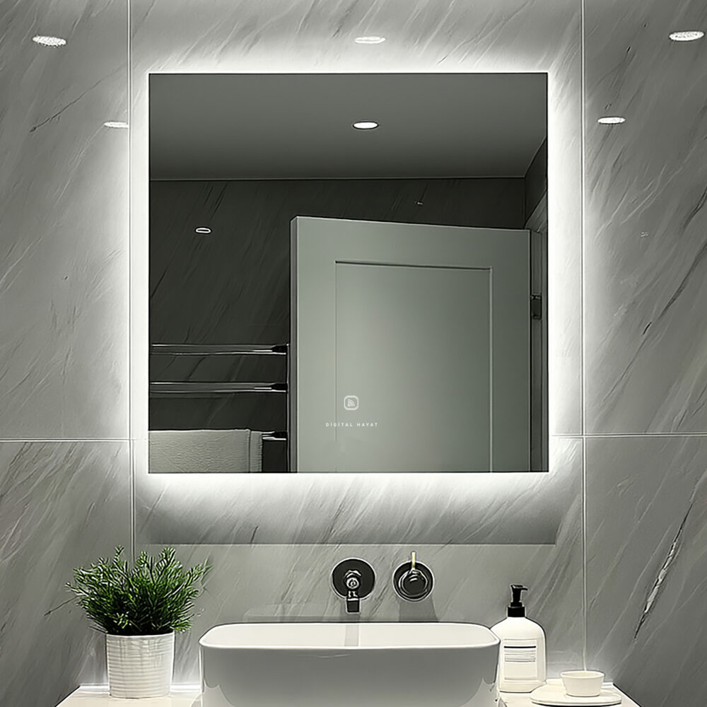 3117 - Dokunmatik Butonlu ve Işıklı Kare Ayna