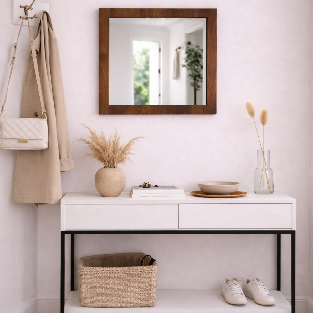 3117 - Ahşap Model Kare Ayna